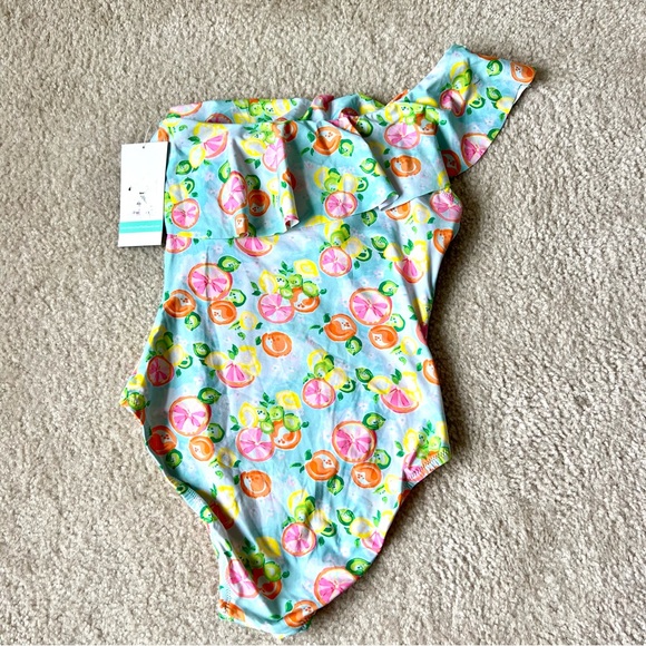 NWT HALEY and the HOUND Citrus Lemon One Shoulder Ruffled Bathing Suit—SZ. S - Picture 10 of 10